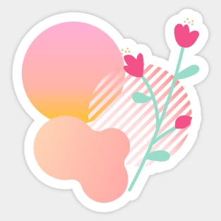 Pink flower abstract Sticker